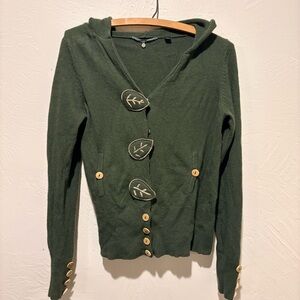 Knitted & Knotted Cashmere Blend Leaf Hoodie
